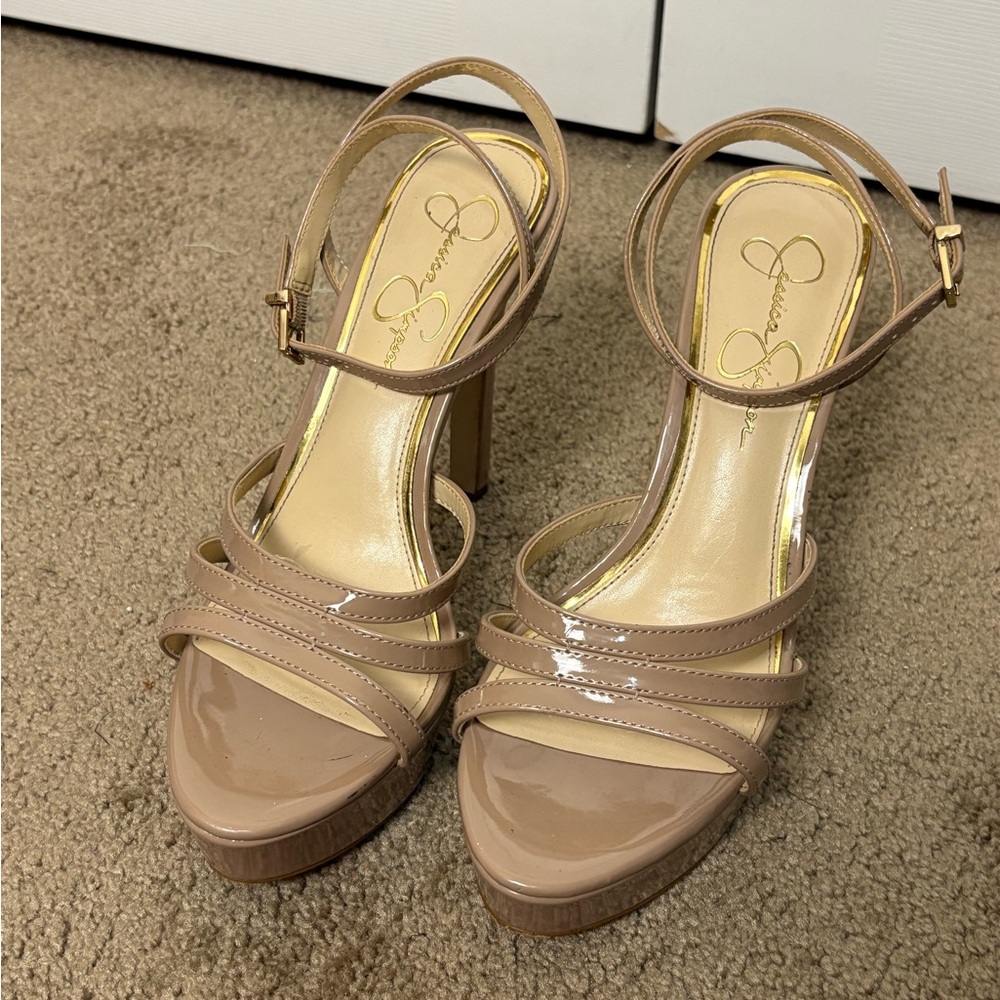 Jessica Simpson Nude Strappy Heels